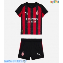 Camisa de time de futebol AC Milan Luka Modric #14 Replicas 1º Equipamento Infantil 2025-26 Manga Curta (+ Calças curtas)